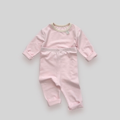 OBB Bộ Cotton trơn cổ viền kem(S80-100)