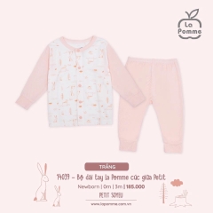 LA POMME Bộ dài tay cúc giữa Petit(NB-3M)