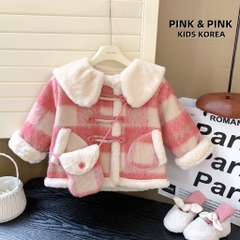 TH Khoác dạ hồng kèm túi(90-130)