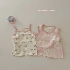 BK - Set 2 áo ba lỗ bé gái in họa tiết (90-150)