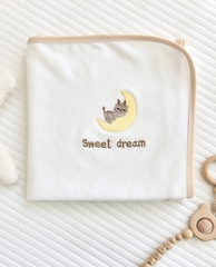 BS - Khăn ủ 1 lớp cotton viền in hình 100x100cm