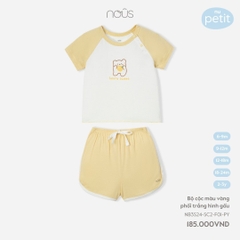 NOUS  Bộ cộc vàng phối trắng hình Gấu(6-2Y)