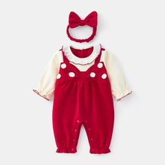 JS - Set body đỏ dài yếm nơ cổ bèo+turban(59-80)