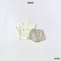 OBEBI - Bộ cộc quần hoạ tiết(66-110)