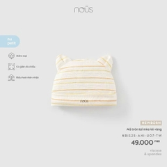 NOUS - Mũ tròn tai mèo kẻ vàng NB