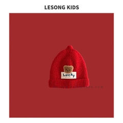 LB - Mũ len núm đỏ Lucky(6-18M)