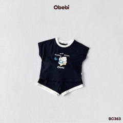 OBEBI - Bộ cộc mùa hè phối viền in hình thú OBEBI (73-120)