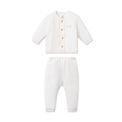 LA POMME Bộ dài tay cúc giữa phối màu(NB-3M)