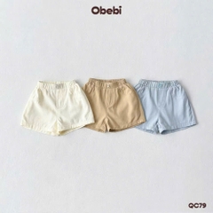 OBEBI - Quần đùi kaki trẻ em thêu OBEBI (73-120)