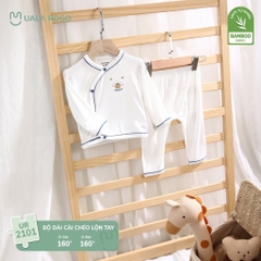 UALA ROGO Bộ dài cài chéo BB viền màu(0-6M)