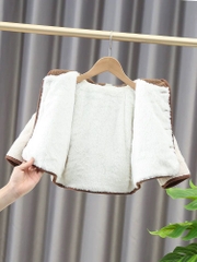 MT Áo khoác lông Gấu kèm túi gấu(5-13)