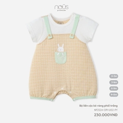 NOUS - Bộ liền cộc kẻ vàng phối trắng(6-9M)
