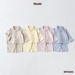 OBEBI - Bộ pyjama thu đông phối viền tinh tế OBEBI (73-120)