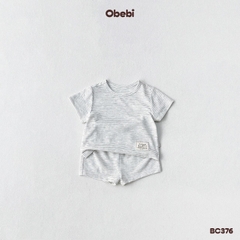 OBEBI - Bộ cộc trẻ em mùa hè kẻ ngang OBEBI (66-120)