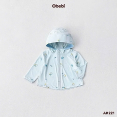 OBEBI - Áo khoác chống nắng vải thun chống tia UV họa tiết sinh vật biển OBEBI (66-110)