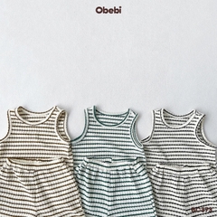 OBEBI - Bộ ba lỗ trẻ em mùa hè họa tiết kẻ ngang OBEBI (73-120)