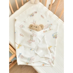 BS - Khăn ủ 1 lớp cotton in hình 100x100cm