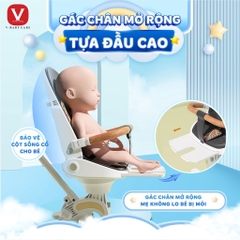 V BABY - XE ĐẨY GẤP GỌN ĐẢO CHIỀU CÓ KHAY ĂN IX9