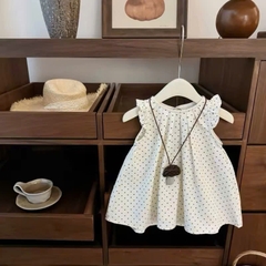 TL - Váy công chúa chấm bi kèm dây đeo hình nấm (80-130)