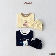 OBEBI - Bộ cộc mùa hè phối viền in hình thú OBEBI (73-120)