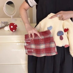 SA Set áo len nấm+chân váy dạ(7-13)