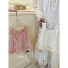 BK - Áo bèo hồng đính nơ (80-120)