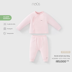 NOUS - Bộ dài cài lệch màu hồng NB