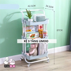 UMOO - KỆ 3 TẦNG ĐA NĂNG CÓ BÁNH XE UM-0988