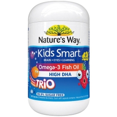 NATURE'S WAY - 1Y+KẸO DHA+OMEGA 3+DẦU CÁ KIDS SMART BURSTS TRIO