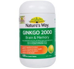 NATURE'S WAY - 18Y+VIÊN UỐNG HỖ TRỢ TĂNG CƯỜNG TRÍ NHỚ GINKGO 2000 BRAIN & MEMORY