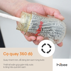 HIBEE - BỘ CỌ BÌNH SILICONE CÁN XOAY