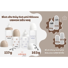 UBMOM - BÌNH SỮA THỦY TINH PHỦ SILICONE
