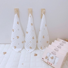 MONONA - SET 3 KHĂN SỮA 6 LỚP HỌA TIẾT
