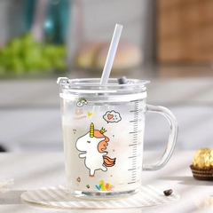 KK - CỐC THUỶ TINH CHIA VẠCH CÓ ỐNG HÚT