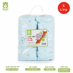 MIPBI - KHĂN TẮM 70% SỢI TRE CAO CẤP 6 LỚP KTT-6 (80X80CM)