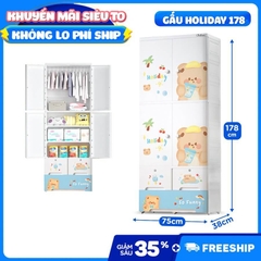 CHILUX - TỦ NHỰA MẪU GẤU HOLIDAY