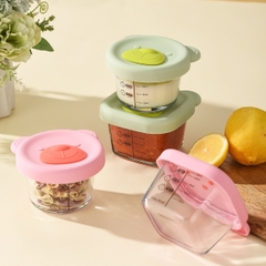 BOBY BOWL - HŨ TRỮ THỦY TINH GẤU NẮP SILICONE 160ML