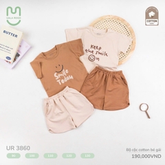 UALA ROGO - BỘ CỘC COTTON BÉ GÁI UR3860