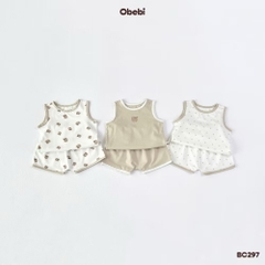 OBEBI - Bộ ba lỗ hoạ tiết gấu(66-110)