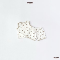 OBEBI - Bộ ba lỗ hoạ tiết gấu(66-110)