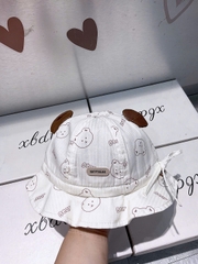 KB - Mũ vành be in Gấu ai Gấu(6-18M)