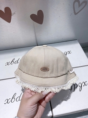 KB - Mũ vành nâu viền ren (6M-2Y)