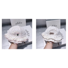 KB - Mũ vành be viền ren (6M-2Y)