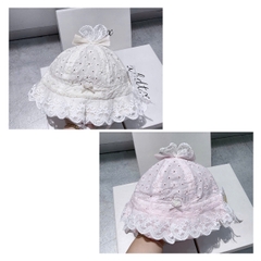 KB - Mũ vành ren nơ ren(6M-2Y)
