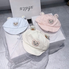 KB - Mũ lưỡi trai voan in mặt gấu(3-8M)