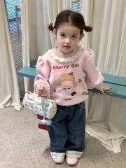 KB - Áo nỉ cổ bèo GIRL ( 90-150)