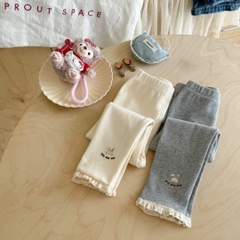 BK - Quần legging thỏ gấu ren(90-140)