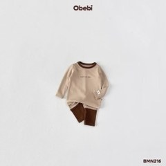OBEBI - Bộ dài tay phối màu ngôi sao nhỏ(66-110)