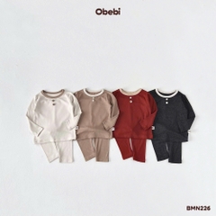 OBEBI - Bộ mặc nhà dài tay đính cúc(66-110)