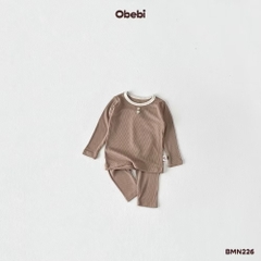 OBEBI - Bộ mặc nhà dài tay đính cúc(66-110)